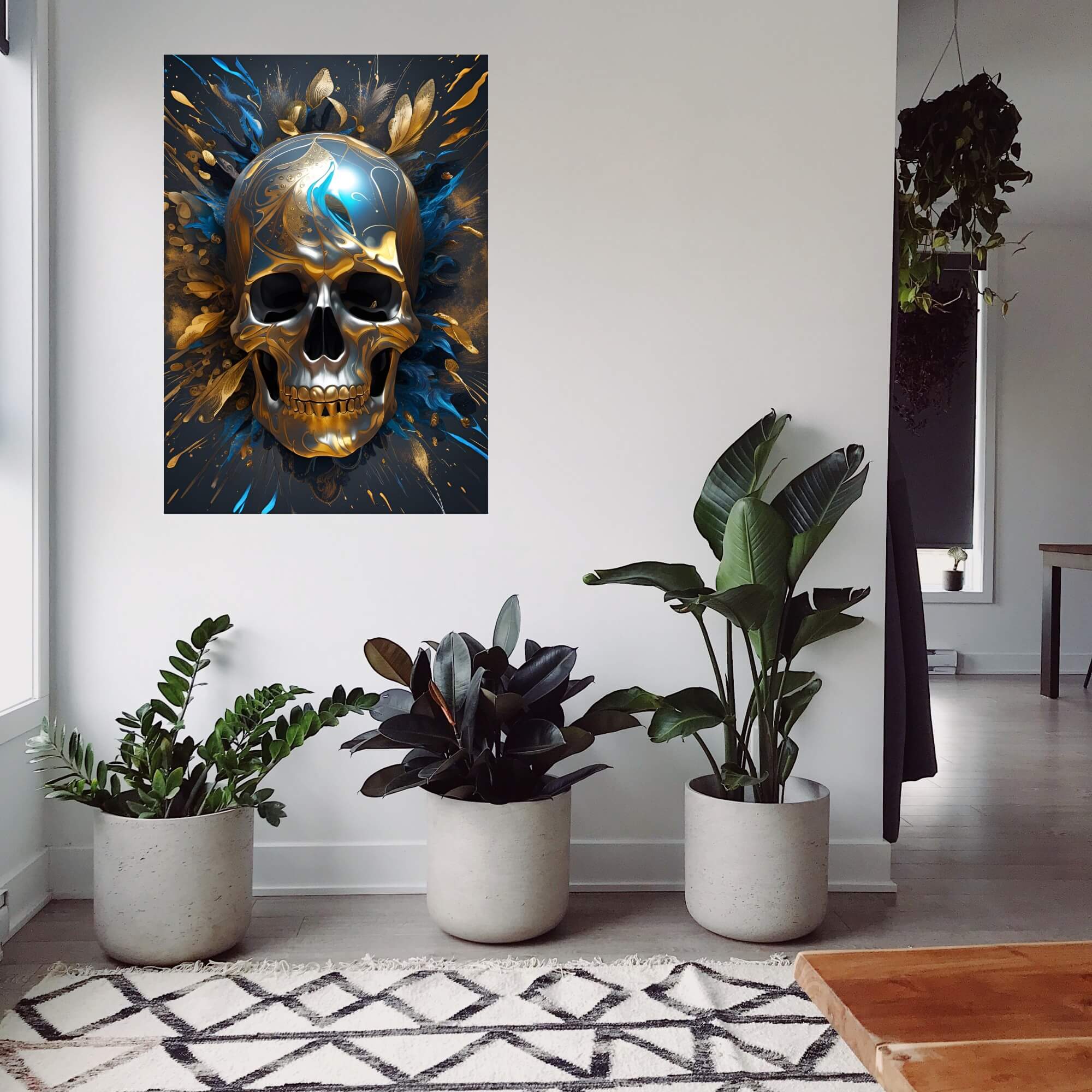Gold  Boho Skull - Art Print