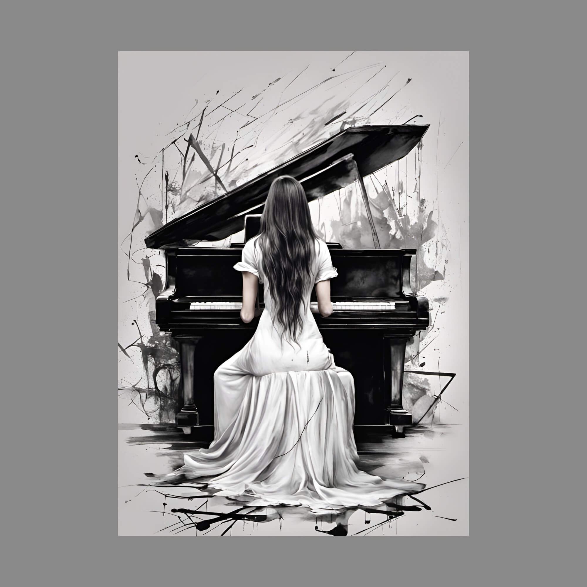 Piano girl 3 - Art Print | Wall ArtPiano girl 3 - Art Print | Wall Art  