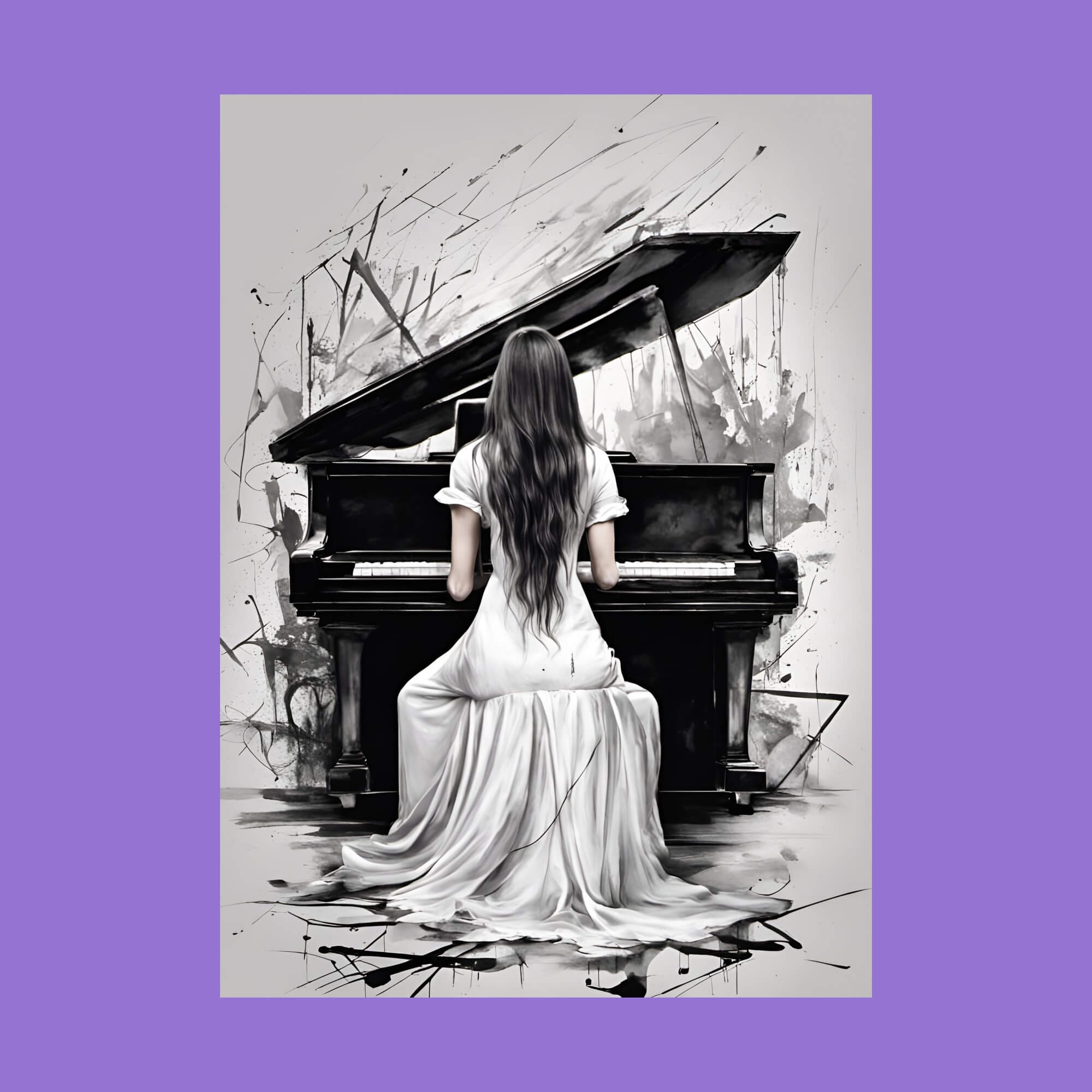 Piano girl 3 - Art Print