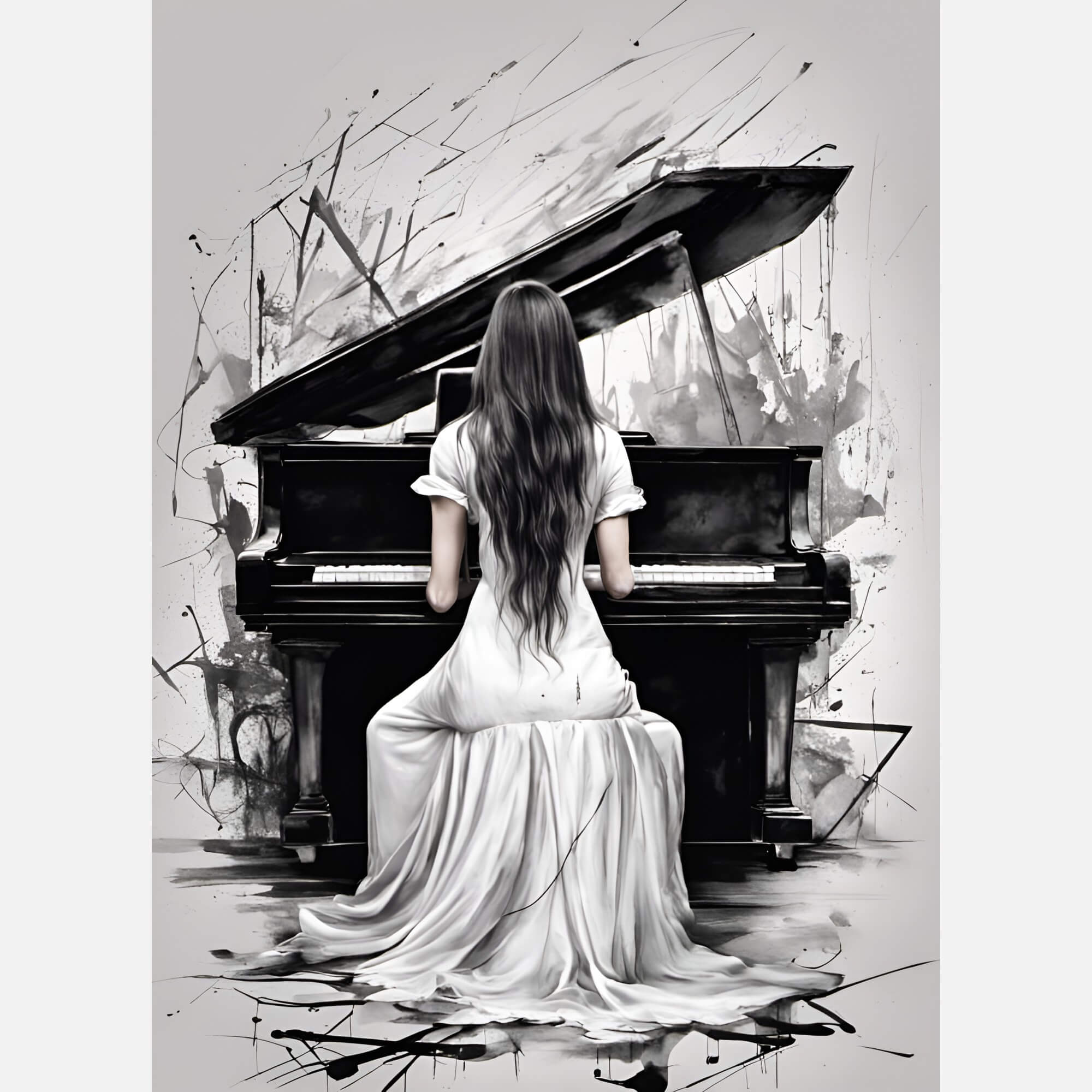 Piano girl 3 - Art Print