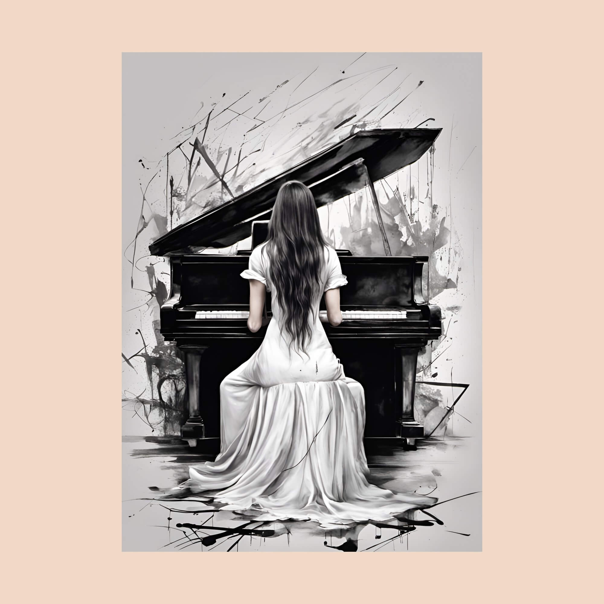 Piano Girl 3 - Art Print