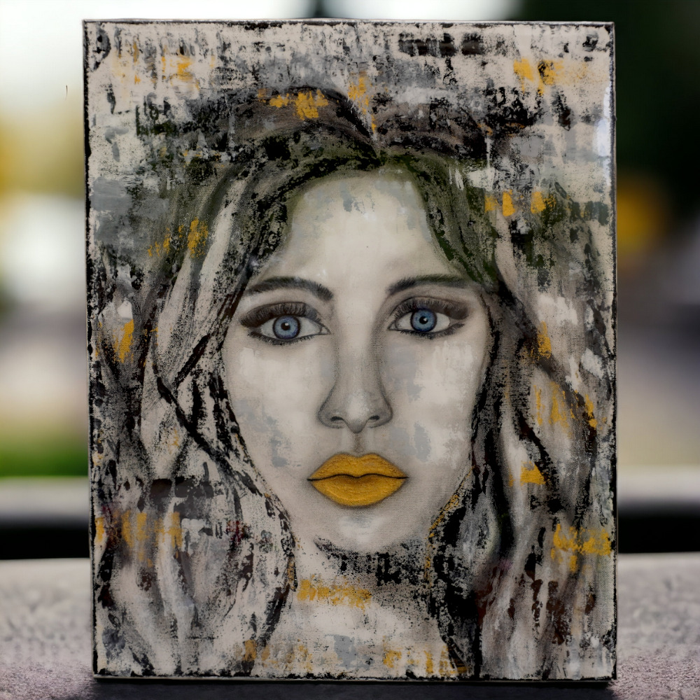 What you see -Abstract, Portrait, Resin Artwork | Acrylic painting 100% handmade Hand Painted Wall Art On Canvas.